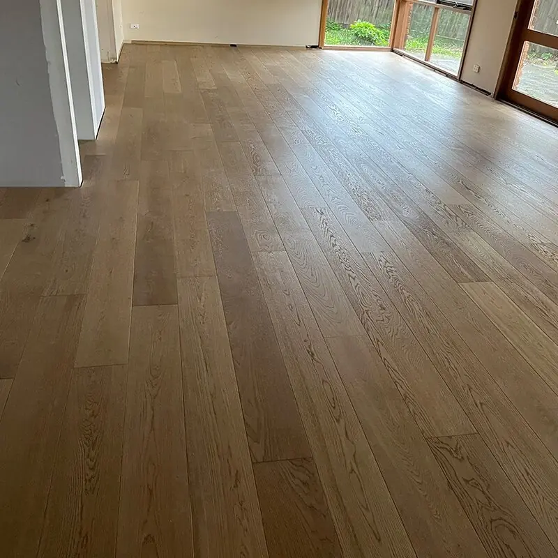 Engineered-Oak-flooring-Donvale Engineered oak timber flooring installed in a Donvale, Melbourne living room